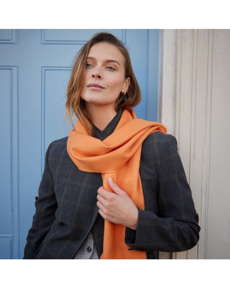 John Hanly Merino Luxury wool scarf tangerine