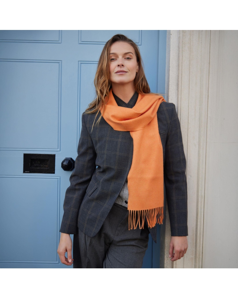 John Hanly Merino Luxury wool scarf tangerine