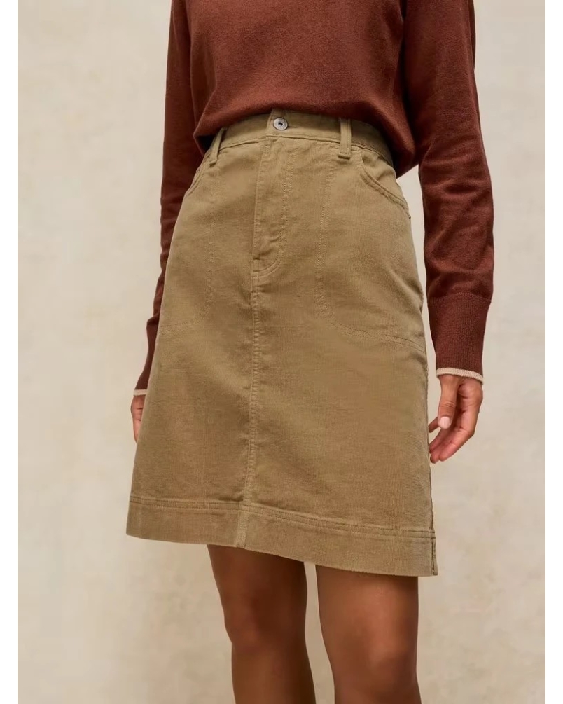 White Stuff Tia cord skirt lgt green