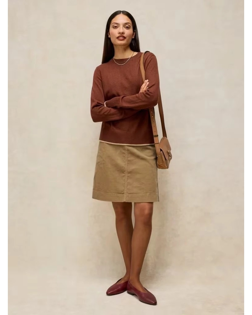 White Stuff Tia cord skirt lgt green