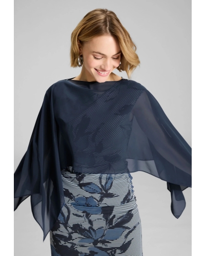 Swing Slip-on stole with sleeve slits navy