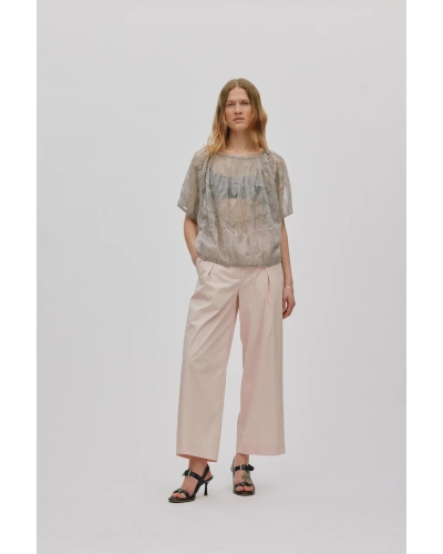 Rabens Saloner Delva splash netting top silver grey