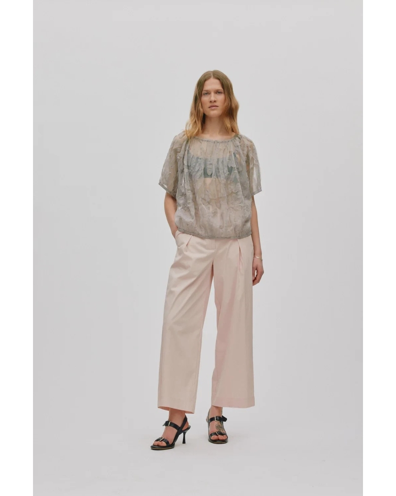 Rabens Saloner Delva splash netting top silver grey