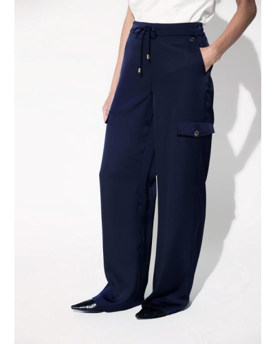 Lola Casademunt Satin cargo pants navy