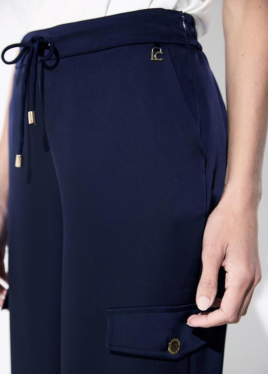 Lola Casademunt Satin cargo pants navy