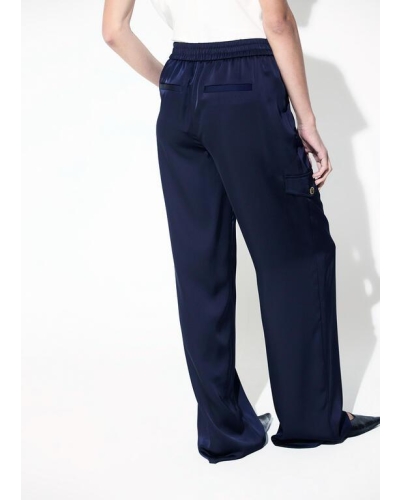Lola Casademunt Satin cargo pants navy