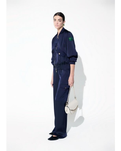 Lola Casademunt Satin cargo pants navy