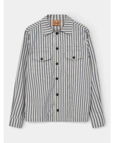 Mos Mosh Gallery Marcello stripe overshirt estate blue