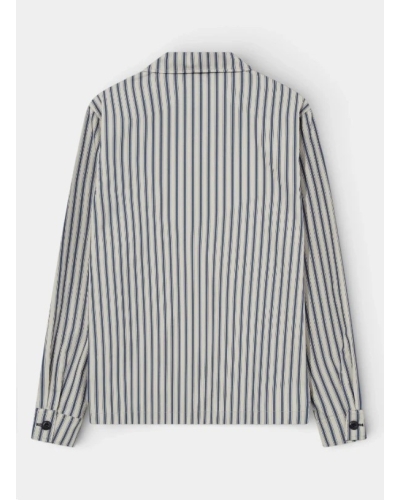 Mos Mosh Gallery Marcello stripe overshirt estate blue