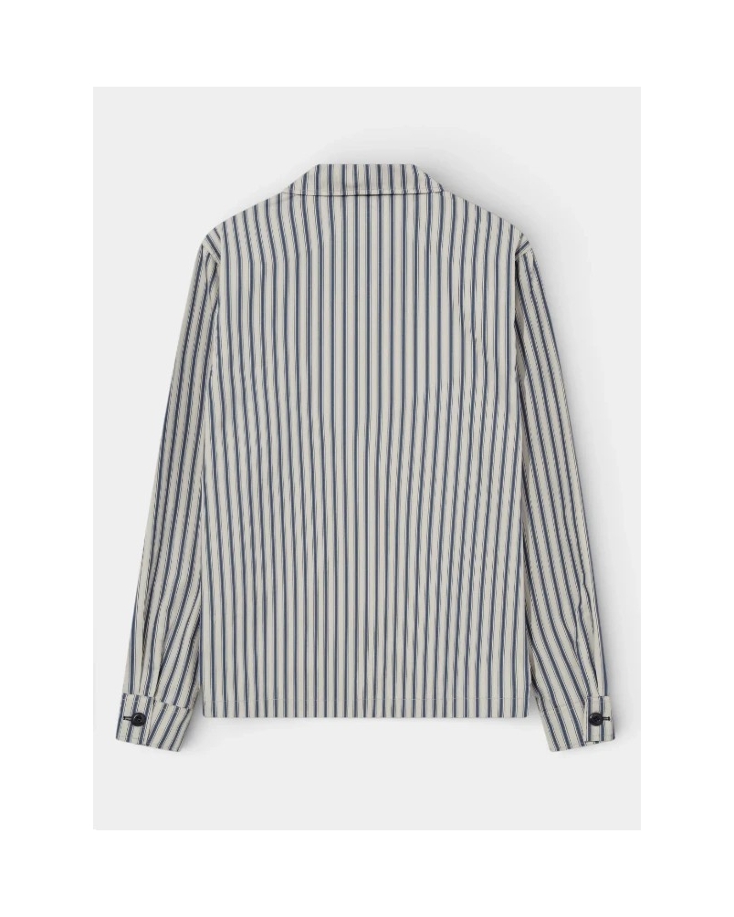Mos Mosh Gallery Marcello stripe overshirt estate blue