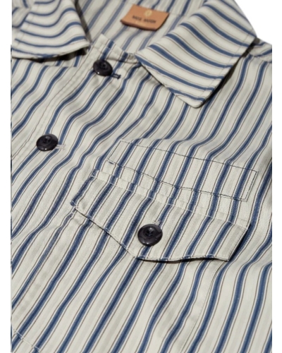 Mos Mosh Gallery Marcello stripe overshirt estate blue