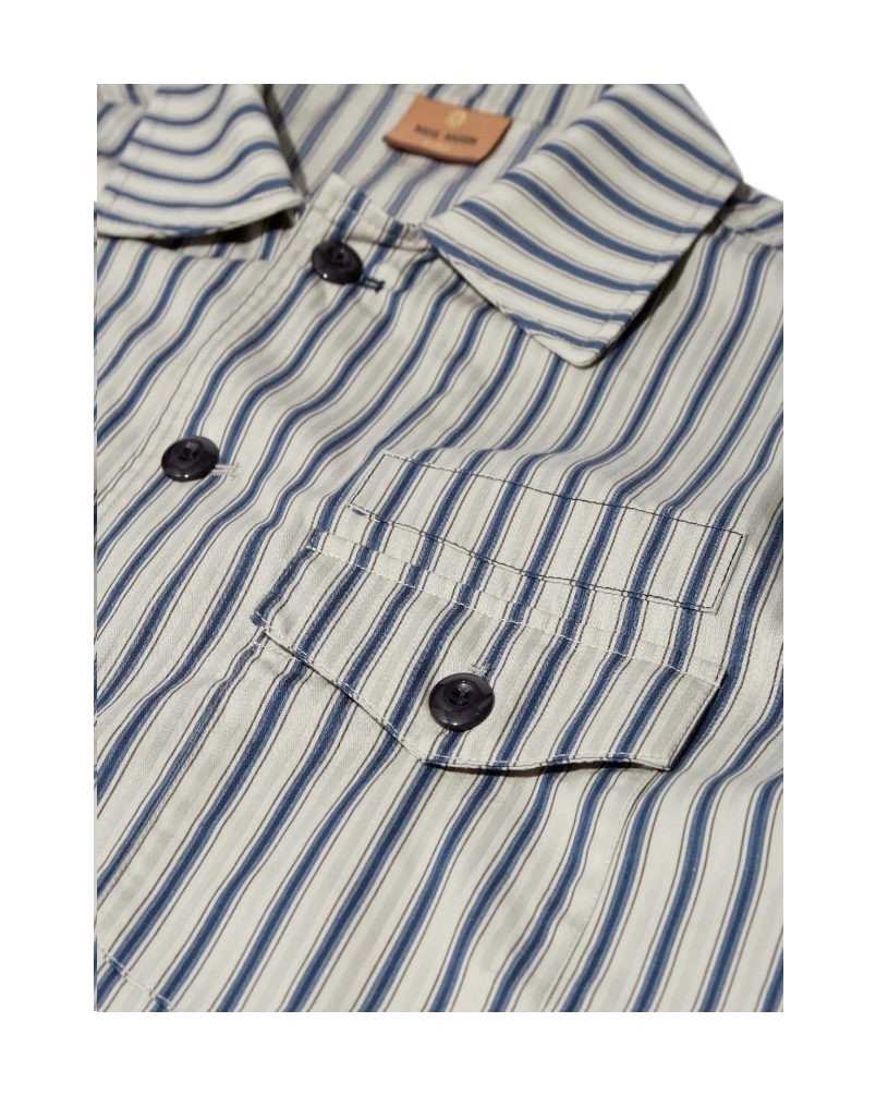Mos Mosh Gallery Marcello stripe overshirt estate blue