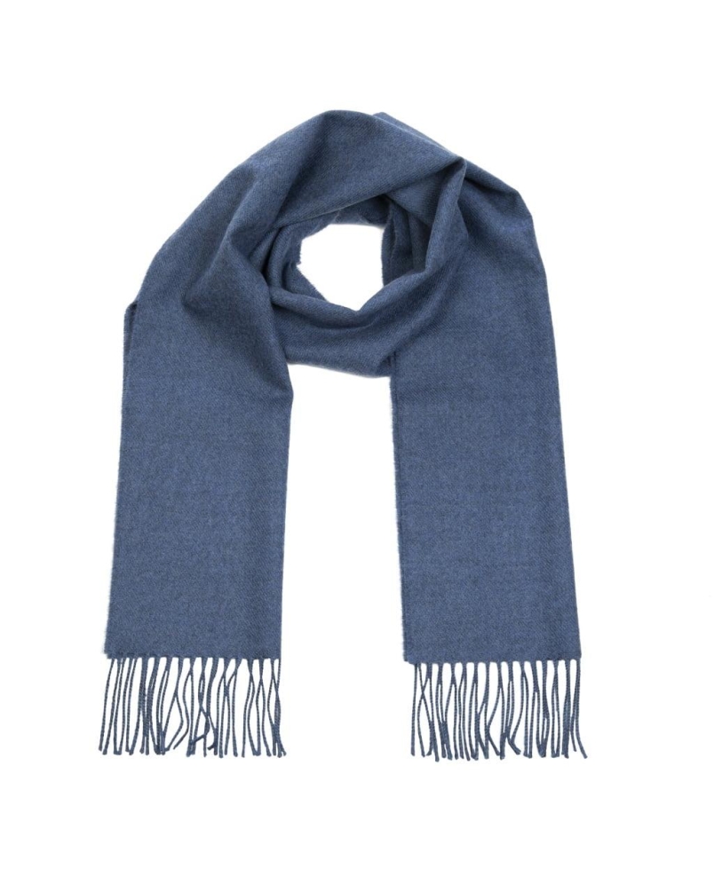 John Hanly Merino Luxury wool scarf denim blue