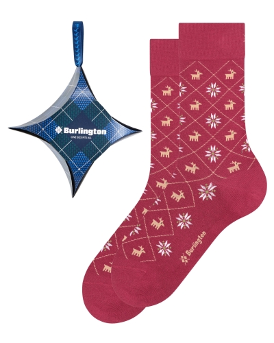 Burlington X-Mas giftset heren sokken wine