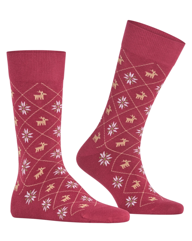 Burlington X-Mas giftset heren sokken wine