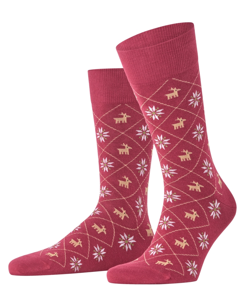 Burlington X-Mas giftset heren sokken wine