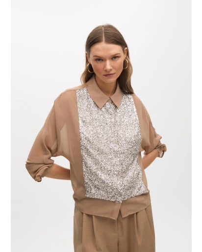 LOLA CASADEMUNT Shirt with sequins on chest 