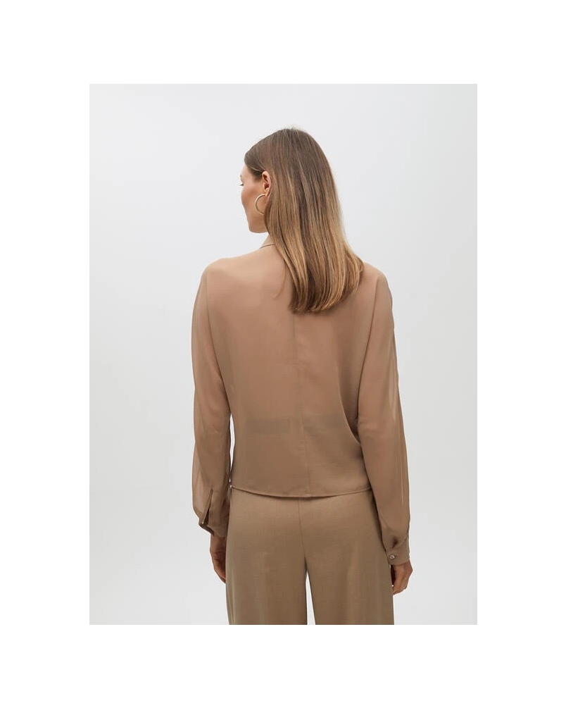 Shirt with sequins on chest oro blanco