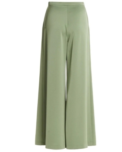 Swing Satin wide leg trousers pistachio green