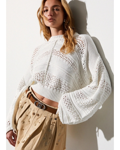 LIU.JO Liu Jo Crochet jumper bianco