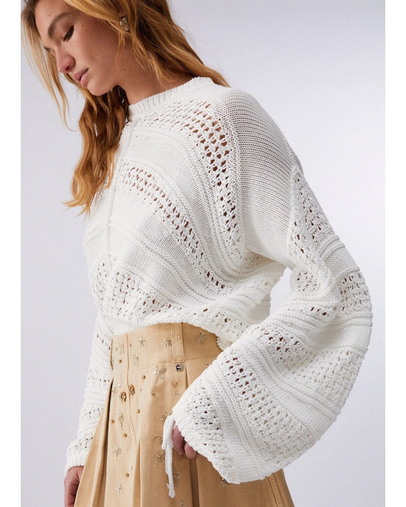 Liu Jo Crochet jumper bianco bianco