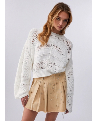 Liu Jo Crochet jumper bianco bianco
