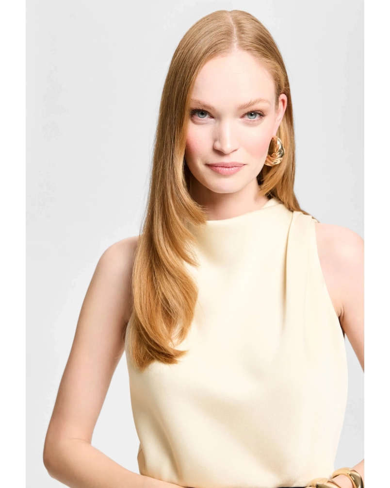 Swing Evening dress in color-blocking look black/champagne beige