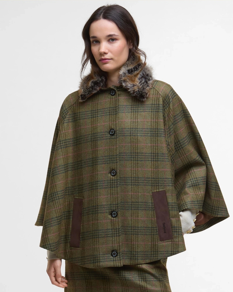 Barbour Flax lilly wool cape birch