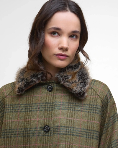 Barbour Flax lilly wool cape birch