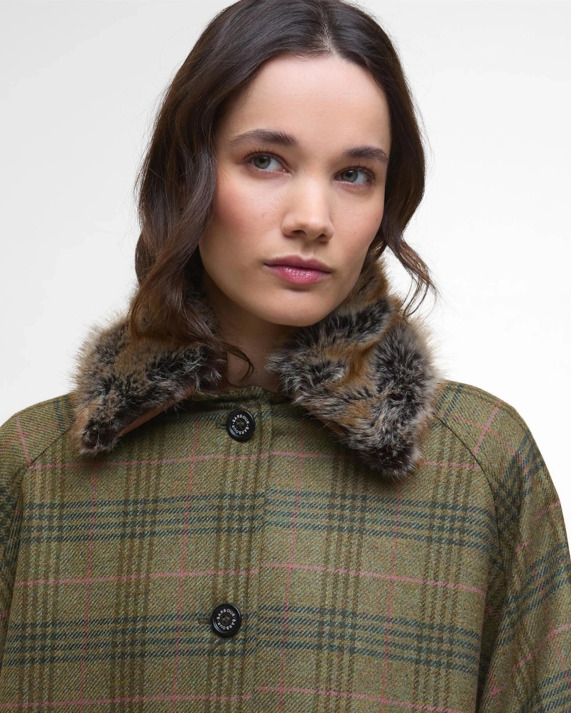 Barbour Flax lilly wool cape birch