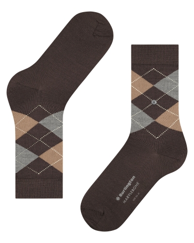 Burlington Marylebone dames sokken dark brown