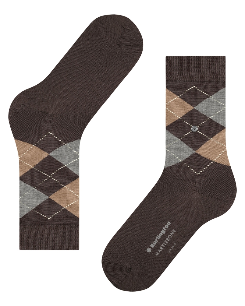 Burlington Marylebone dames sokken dark brown