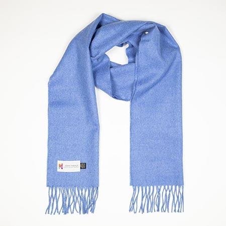 John Hanly Merino luxury wool scarf lapis blue