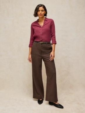 White Stuff Belle tweedy wide leg trousers brown multi