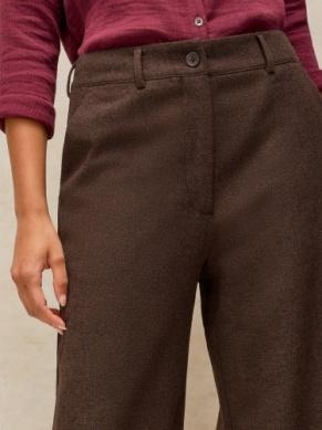 White Stuff Belle tweedy wide leg trousers brown multi