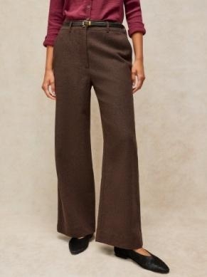 White Stuff Belle tweedy wide leg trousers brown multi