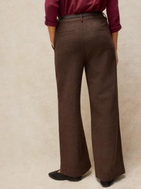 White Stuff Belle tweedy wide leg trousers brown multi