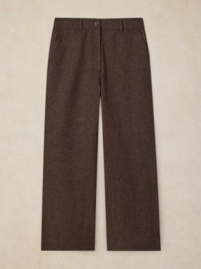 White Stuff Belle tweedy wide leg trousers brown multi