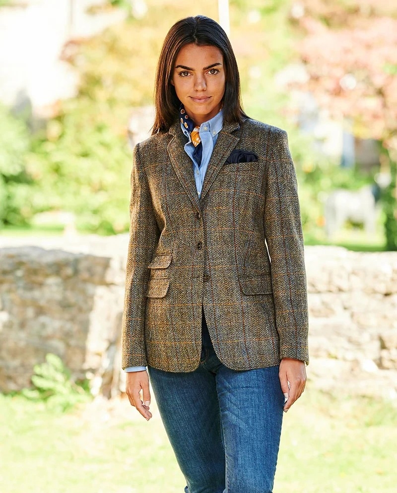Wellington of Bilmore Carola green blue herringbone