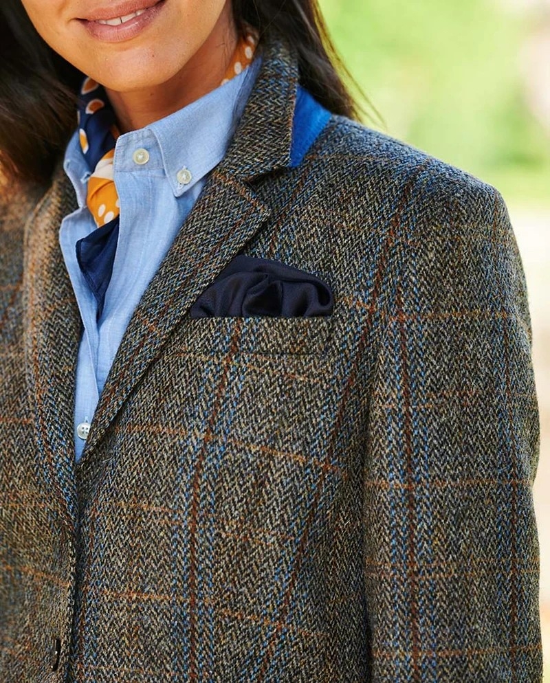 Wellington of Bilmore Carola green blue herringbone