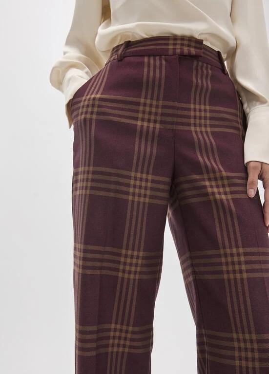 Lola Casademunt Long straight checked pants vino