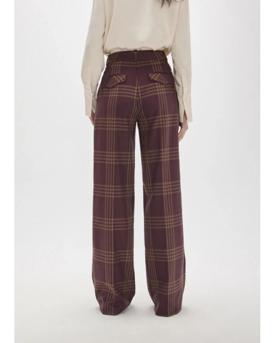 Lola Casademunt Long straight checked pants vino