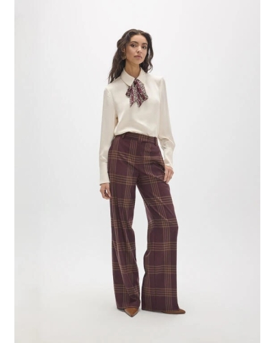 Lola Casademunt Long straight checked pants vino