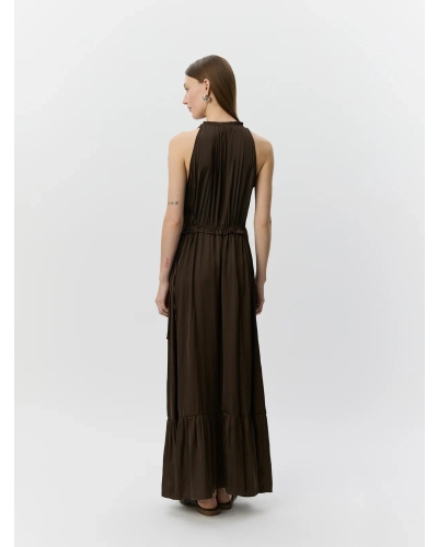 Sofie Schnoor Mel halter neck maxi dress intense brown