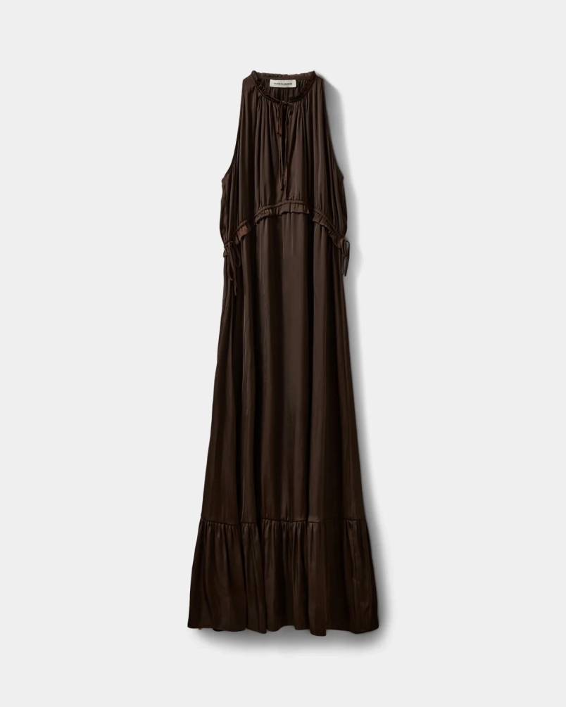 Sofie Schnoor Mel halter neck maxi dress intense brown