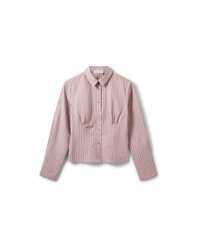 Sofie Schnoor Lianu striped fitted shirt dusty plum striped