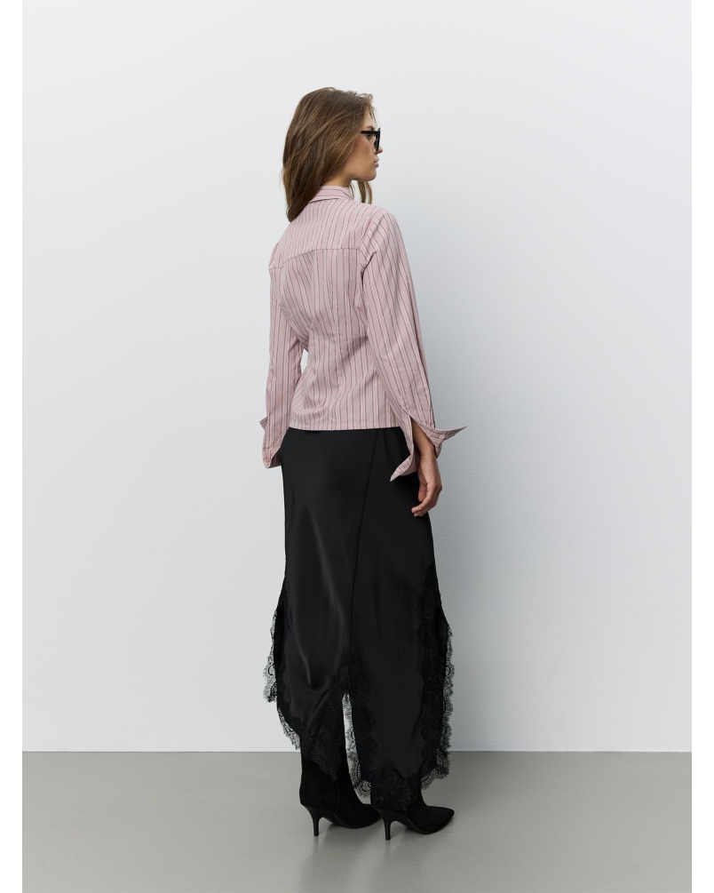 Sofie Schnoor Lianu striped fitted shirt dusty plum striped