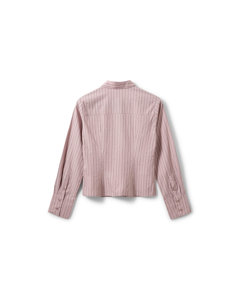 Sofie Schnoor Lianu striped fitted shirt dusty plum striped