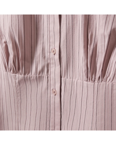 Sofie Schnoor Lianu striped fitted shirt dusty plum striped