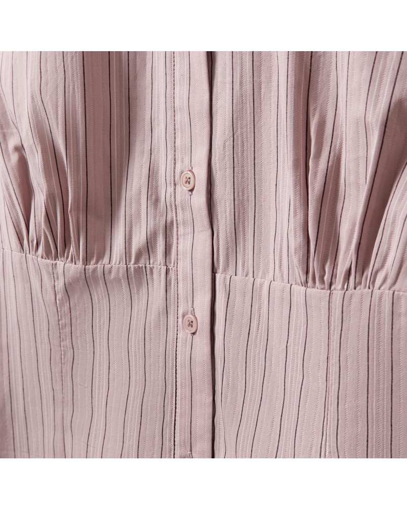 Sofie Schnoor Lianu striped fitted shirt dusty plum striped